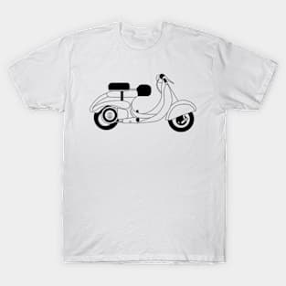 Vespa Circuito 125 Black Outline T-Shirt